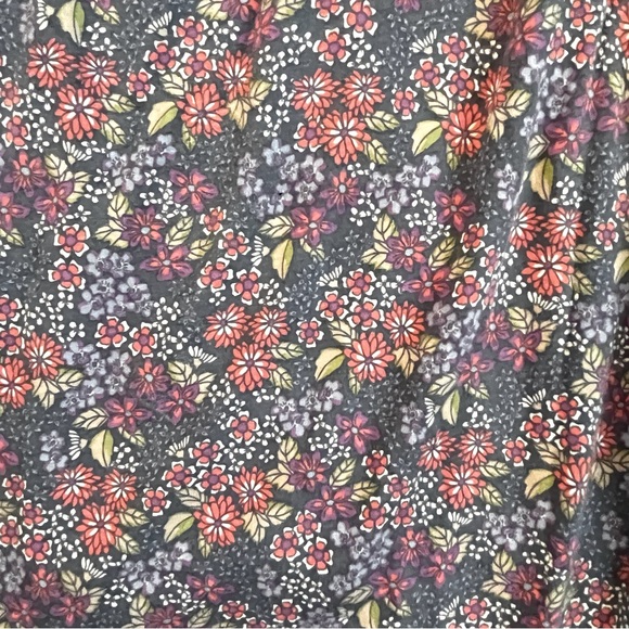 J Jill Sleep Long Robe Ultra soft Piped Cuffed Floral Belted Pockets Medium - Picture 8 of 8